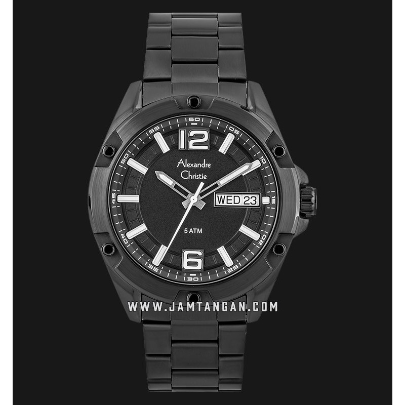 Alexandre Christie AC 6518 ME BIPBA Men Black Dial Black Stainless Steel Strap