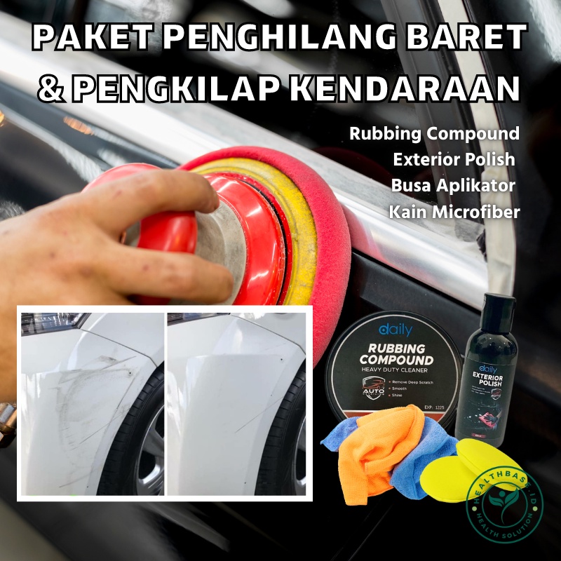 Healthbase.id Penghilang Baret Body Kendaraan Mobil Motor Helm Rubbing Compound Kit dan Pengkilap Bodi Termurah Original