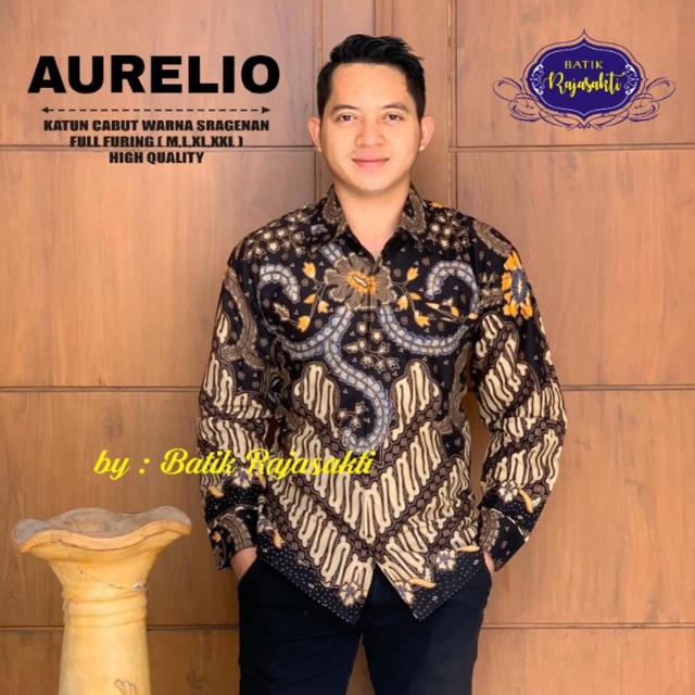 Batik Pria AURELIO Katun Cabut Sragenan Full Furing