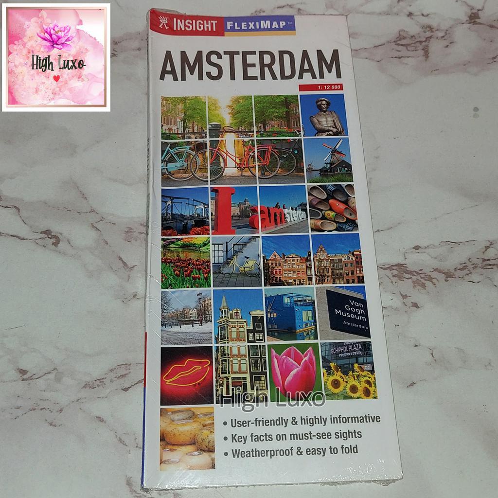 Peta Insight Amsterdam City Map Flexi Map Folded Map ENGLISH Impor Import Original Authentic DUTCH B