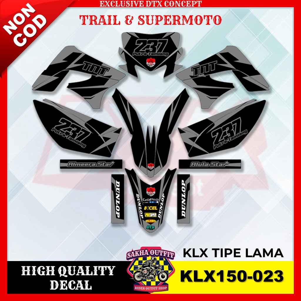 Decal KLX stiker motor stiker trail KLX stiker motor keren decal KLX 150 stiker variasi motor decal 