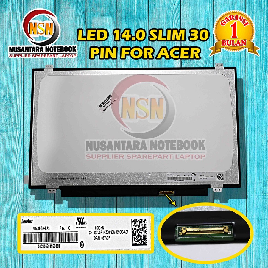 LED LCD Layar 14.0 Slim 30 Pin Lenovo G400 G40 G40-45 G40-70 G40-45 Acer E1-431