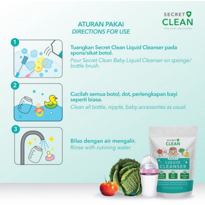 Cairan Pembersih Peralatan Bayi 450ml FOOD GRADE, SLS FREE,  PARABEN FREE