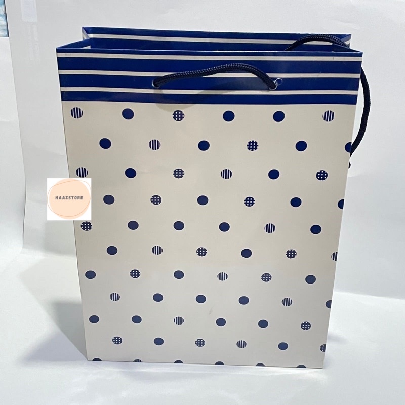 PAPER BAG PAPERBAG MOTIF TAS KERTAS PERNIKAHAN KADO ULANG TAHUN ANAK DEWASA-Polkadot