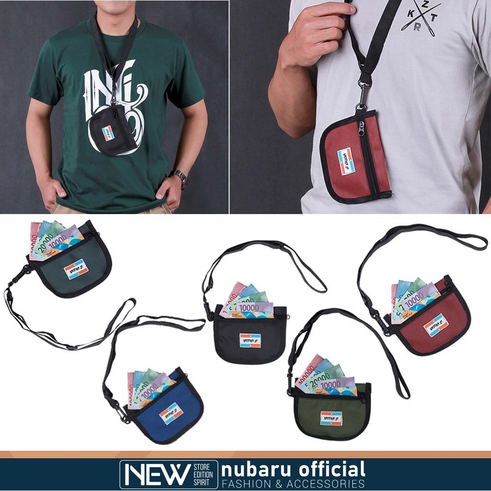 nubaru - Tas Leher Gantung Hp Mini Selempang Slempang Multifungsi Sako Wallet Cewek Cowok