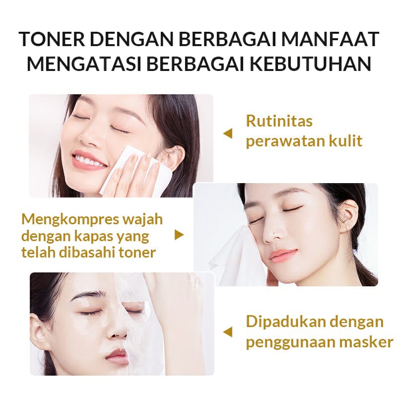 BPOM BIOAQUA 24k Gold Toner 100ml/300ml / 24K Gold Skincare Hydrating Toner Glowing Face Essence Toner Whitening Brightly / BS