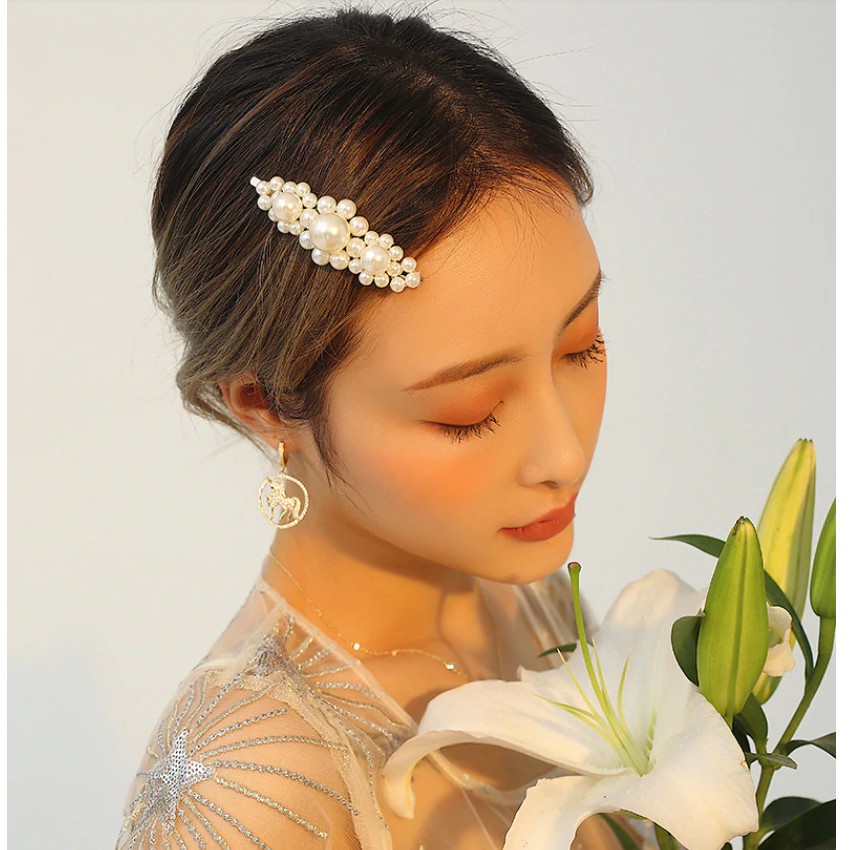 OVERFLOWS.ID Jepit Rambut Mutiara Hijab Pearl Hairpin Import Ala Korea Murah