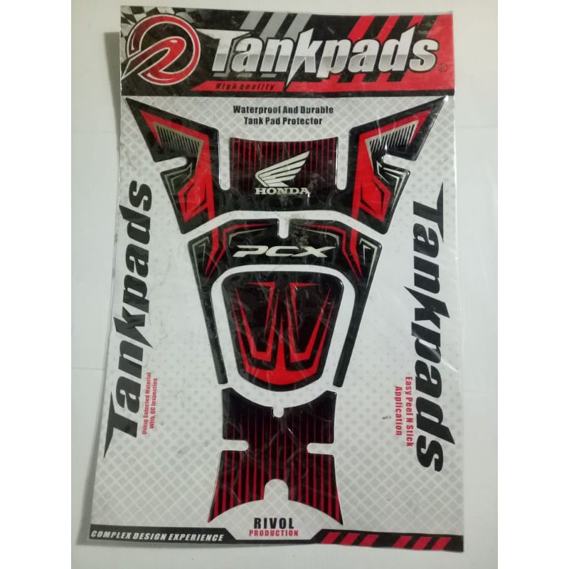 Sticker variasi tankpad honda pcx warna hitam merah