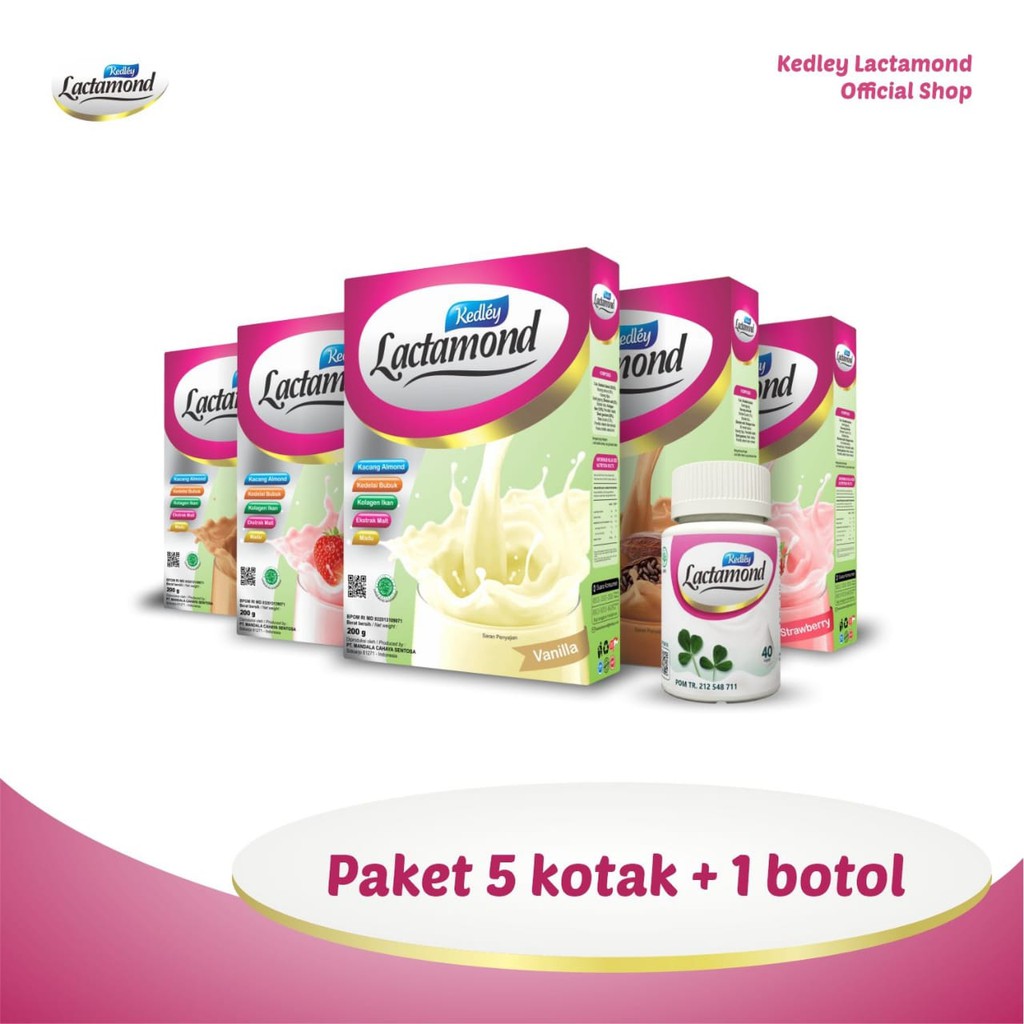 KEDLEY LACTAMOND Paket 5 kotak + 1 botol | Bundling Booster ASI