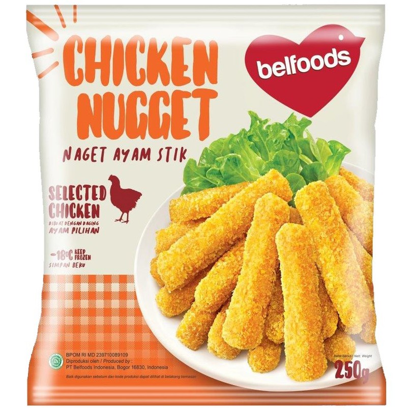 Ficungstore Belfoods Chicken Nugget Stick Nuget Ayam Stik 250 Gr Enak Renyah Murah Shopee Indonesia