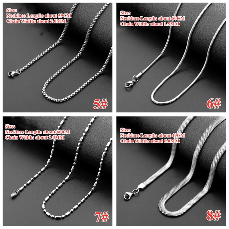 XiaoboACC Kalung Rantai Bahan Titanium Steel Gaya Korea