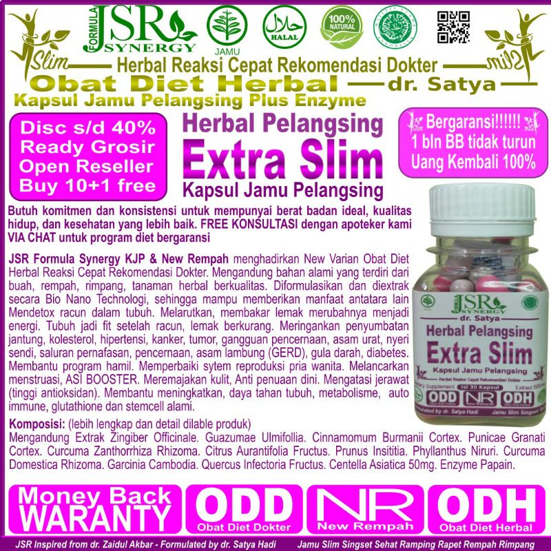 KJP KAPSUL JAMU PELANGSING EXTRA SLIM PELANGSING BADAN HERBAL DIET PIL DIET OBAT DIET