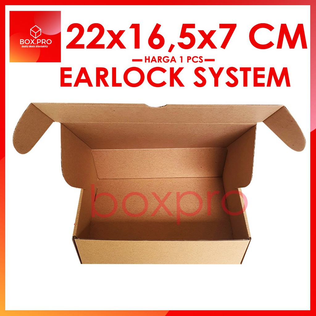 

Kardus Dus uk 22x16,5x7 cm (ECER) Die Cut Box Kotak Packing Aksesoris Baju Kue Hijab EARLOCK FULL