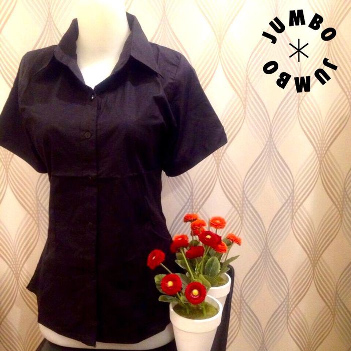 Kemeja hitam wanita Kemeja-Wanita-Casual-Lengan-Panjang-Model-Longgar-Bahan-Sifon-Motif-Kotak- U6Z6