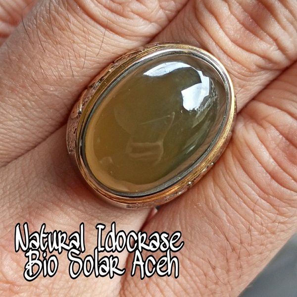 CINCIN BATU AKIK NATURAL IDOCRASE BIO SOLAR ACEH GIWANG