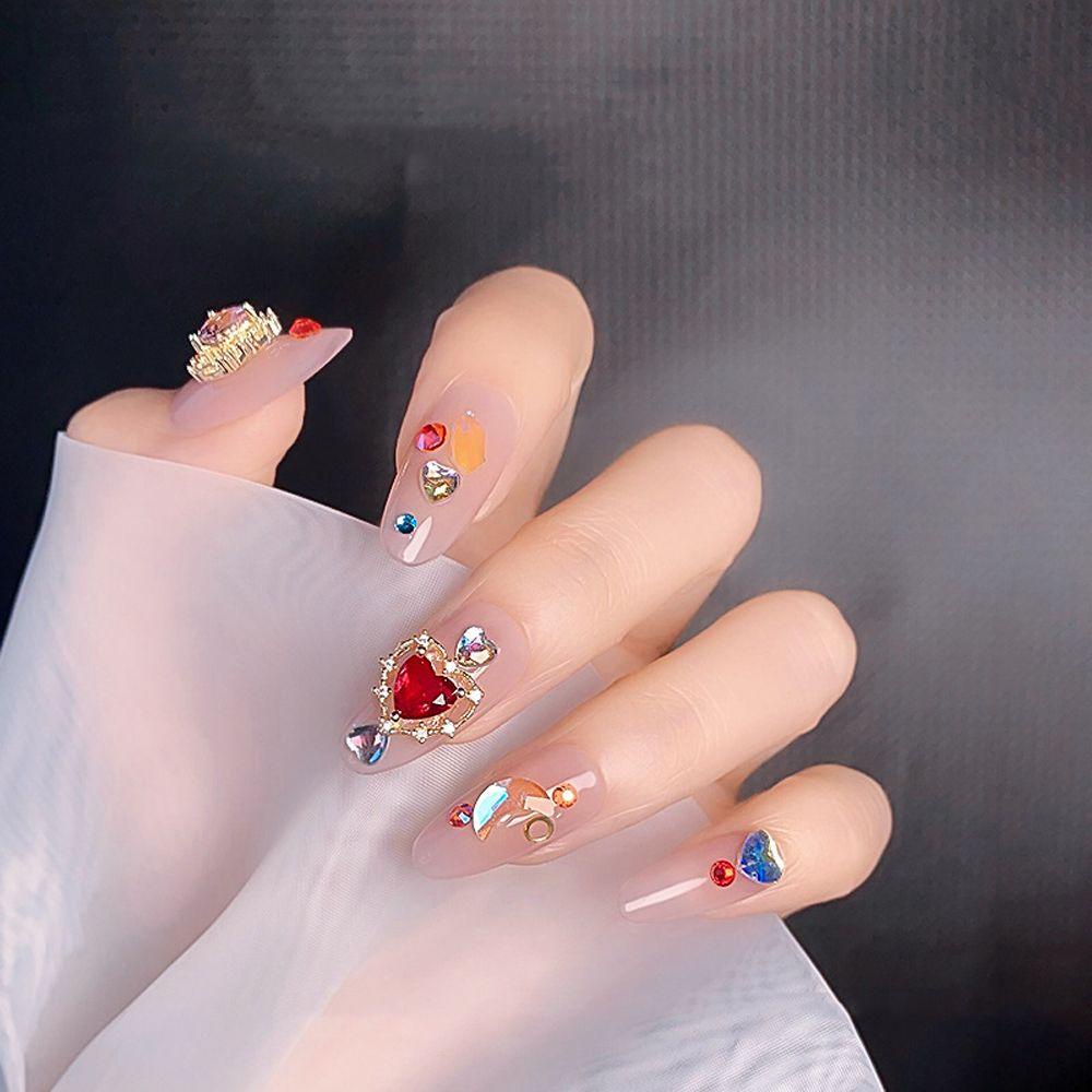Mxbeauty Manik-Manik Bentuk Hati 3D Warna-Warni Untuk Dekorasi Nail Art