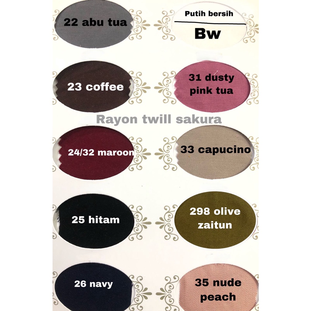 Multi kain rayon twill viscose sakura polos premium quality soft lembut tebal harga eceran-1