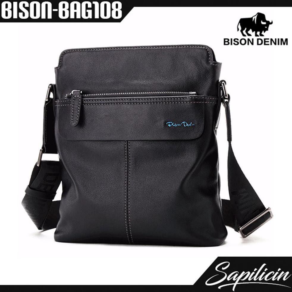 Paling Murah Tas Selempang Kulit Sapi Asli Pria Bison Denim Stylish Messenger Bag Bison-Bag108