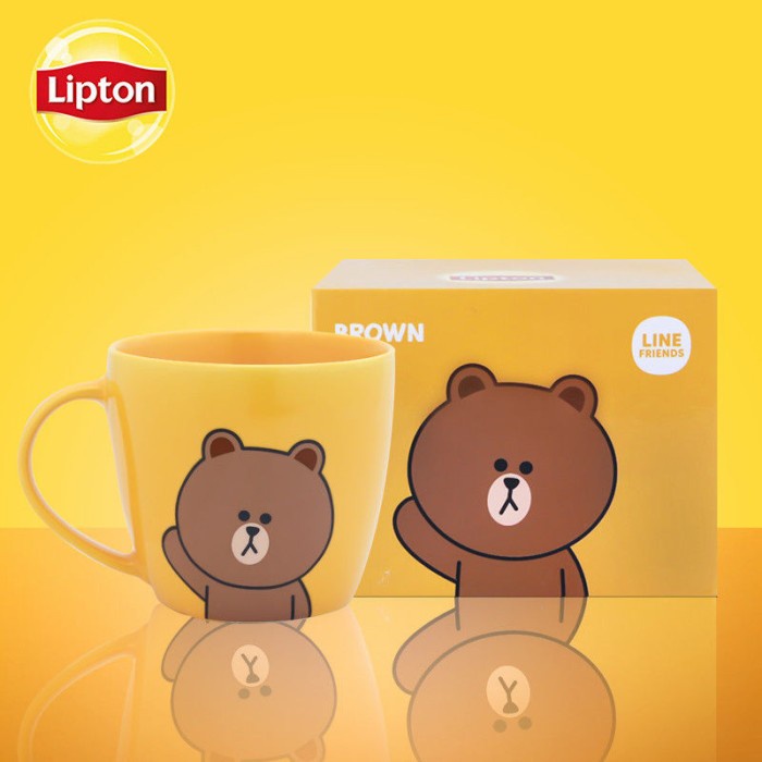 GELAS MUG KARAKTER BROWN LINE FRIEND LUCU TERBARU IMPORT 430 ML