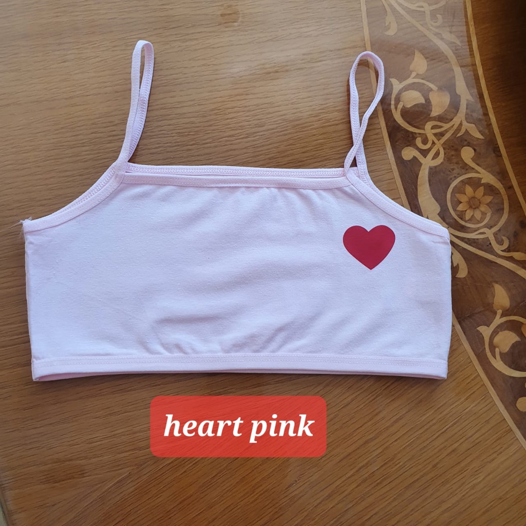 HEART MINISET PAKAIAN DALAM ANAK SD SMP REMAJA TANK TOP CROP TOP ANAK CEWEK KATUN NOT SOREX