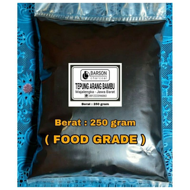 

Sangat halus Activated Charcoal Bamboo powder 250 gram Pewarna makanan Food grade