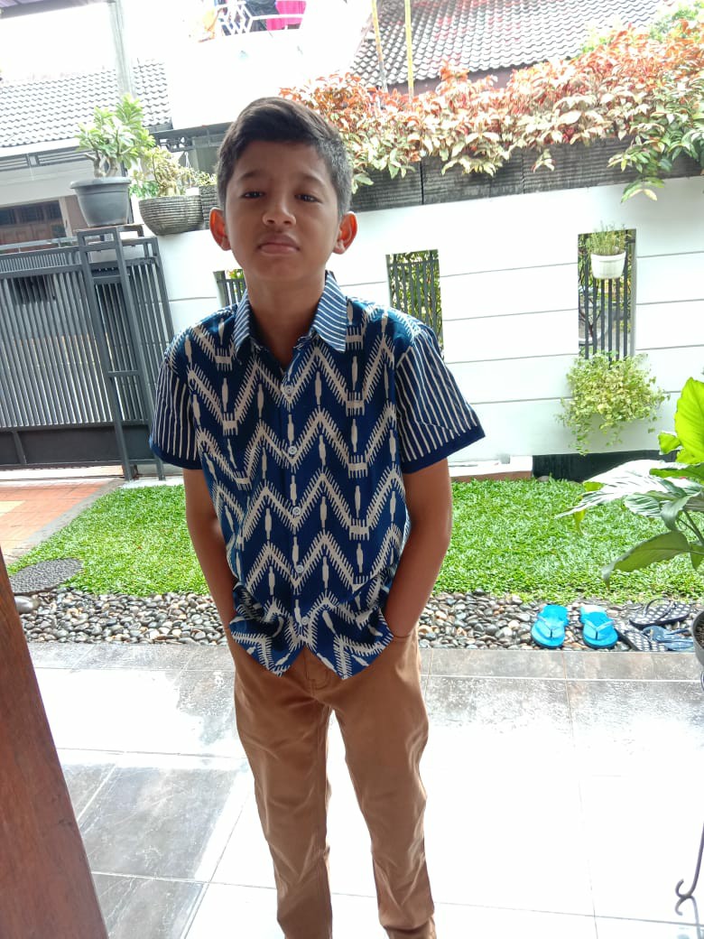 Kemeja Batik Anak Kombinasi Wonogiren By Rayhan Batik