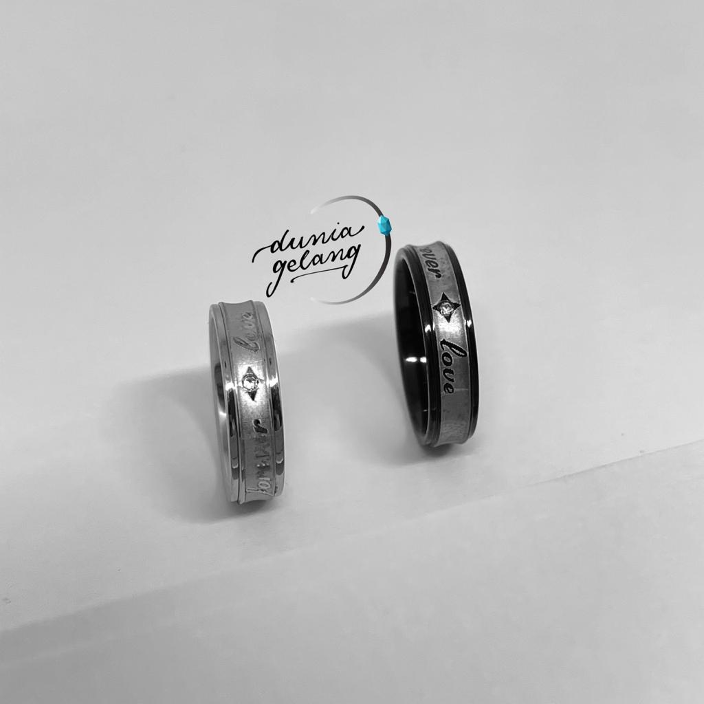 [COD] CINCIN TITANIUM FOREVER LOVE STAINLESS STEEL SILVER PRIA WANITA COUPLE ANAK HADIAH KADO / DUNIAGELANG.ID