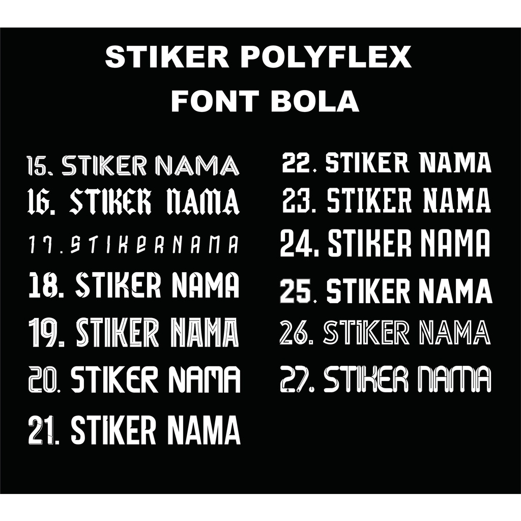 Sablon nama Custom polyflex pvc/sablon setrika rumahan/nama punggung jersey