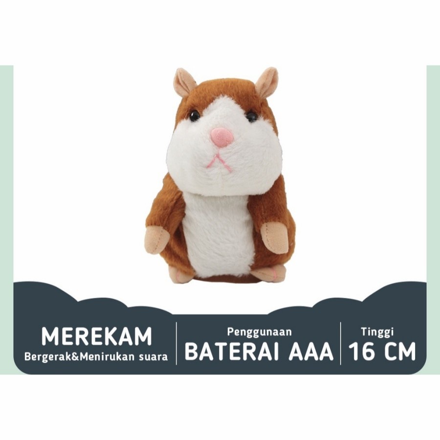 MOMBABY1 Mainan Anak Talking Hamster / Mainan anak Hamster bisa bicara