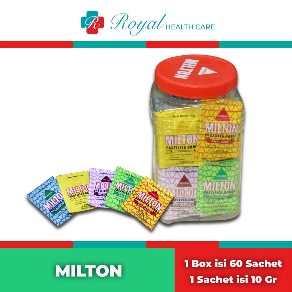 MILTON PASTILLES Toples Isi 60 Sachet