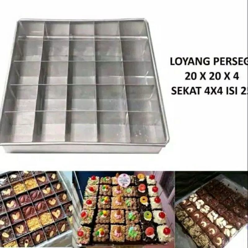 loyang sekat persegi 20×20x4