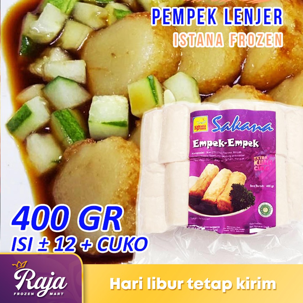 

Sakana Pempek Lenjer 400gr isi 12 / Makanan Beku / Frozem Food / Pempek / Lenjer / Sakana