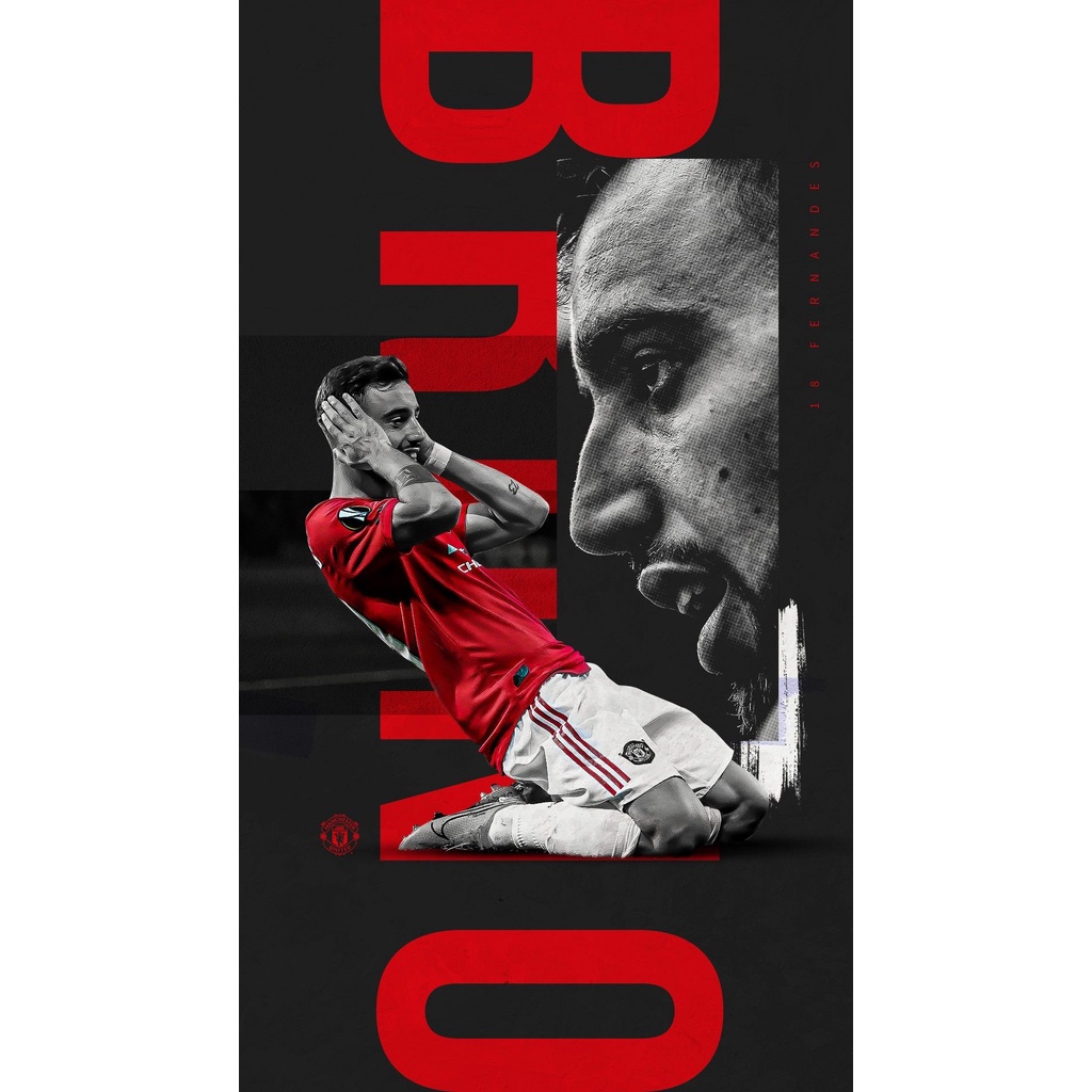 POSTER BRUNO FERNANDES  TERBARU PEMAIN SEPAK BOLA BRUNO FERNANDES  POSTER - POSTER MANCHESTER UNITED