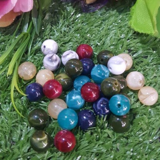 Manik bulat marmer uk 10mm & 12mm