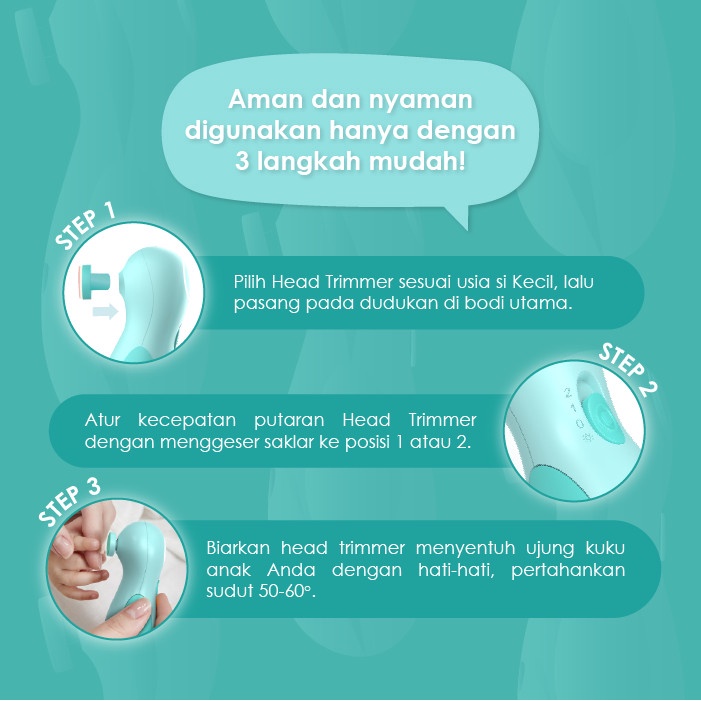 OONEW 2in1 Baby and Adults Nail Trimmer/Pengikir kuku bayi dan dewasa