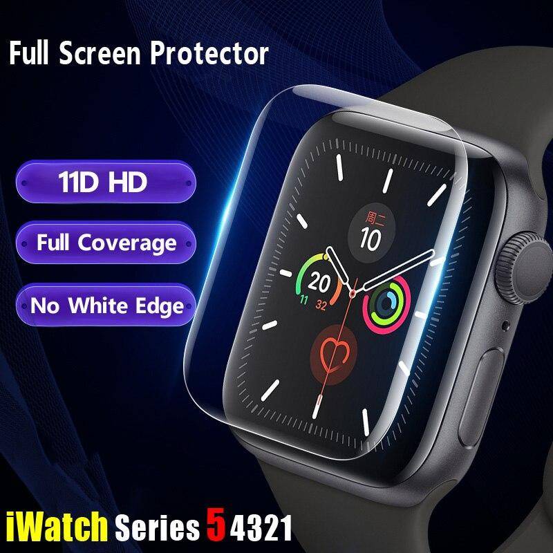 Pelindung Layar Apple Watch Seri 7 45mm 41mm 11d Full Coverage Film Untuk Iwatch 6 Se 44mm 40mm 42mm 38mm 3 4 5