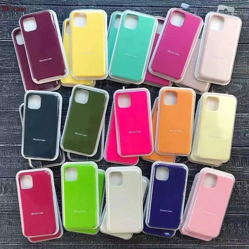 Soft Case Silikon LOGO Tertanam Tidak Pudar Untuk IPhone 14 13 12 11 X XR XSMAX 6 7 8 Plus SE2 SE3