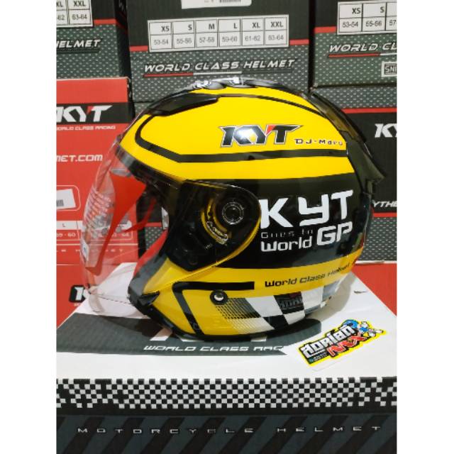 HELM KYT DJ MARU MOTIF 11 WORLD GP CRYMSON YELLOW HELM TOURING KYT DJMARU MOTIF MOTOGP HELM KYT ORI