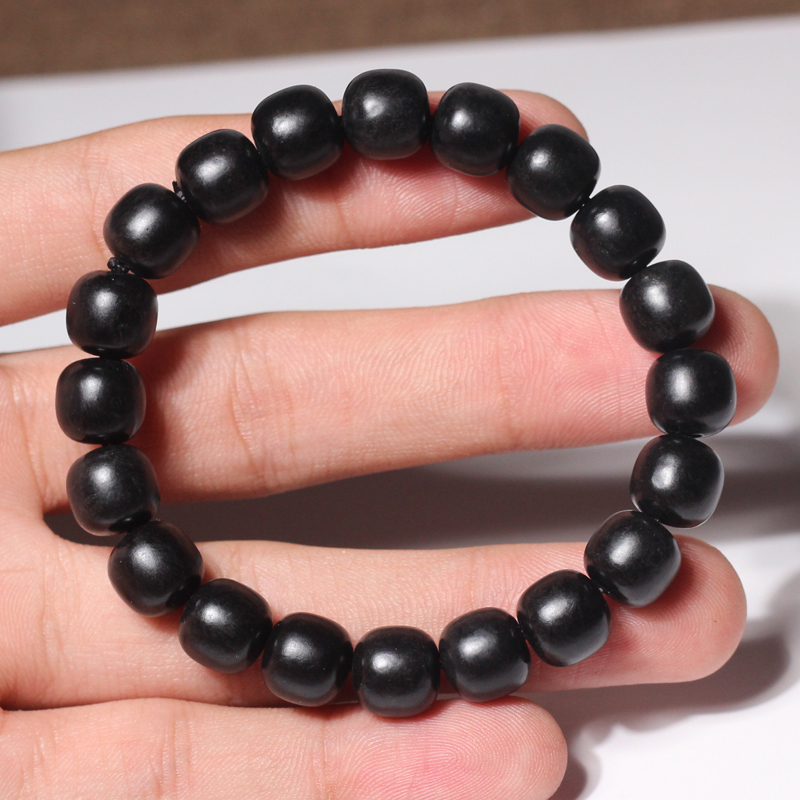 Unisex Natural Stone Beads  Bracelet / Wealth and Good Luck Bracelet /  Adjustable Stretch Black Onyx  Bracelet