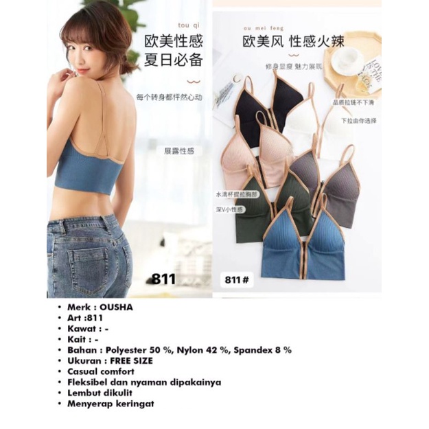 Bh sport korea/bra sport zipper resleting