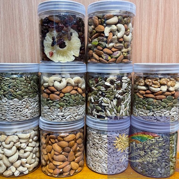

Hanya Di Sini Nut Seed Fruit, Snack Sehat Kacang Biji Panggang || Buah Kering || Toples 300Gr .,..,.,,,,.,