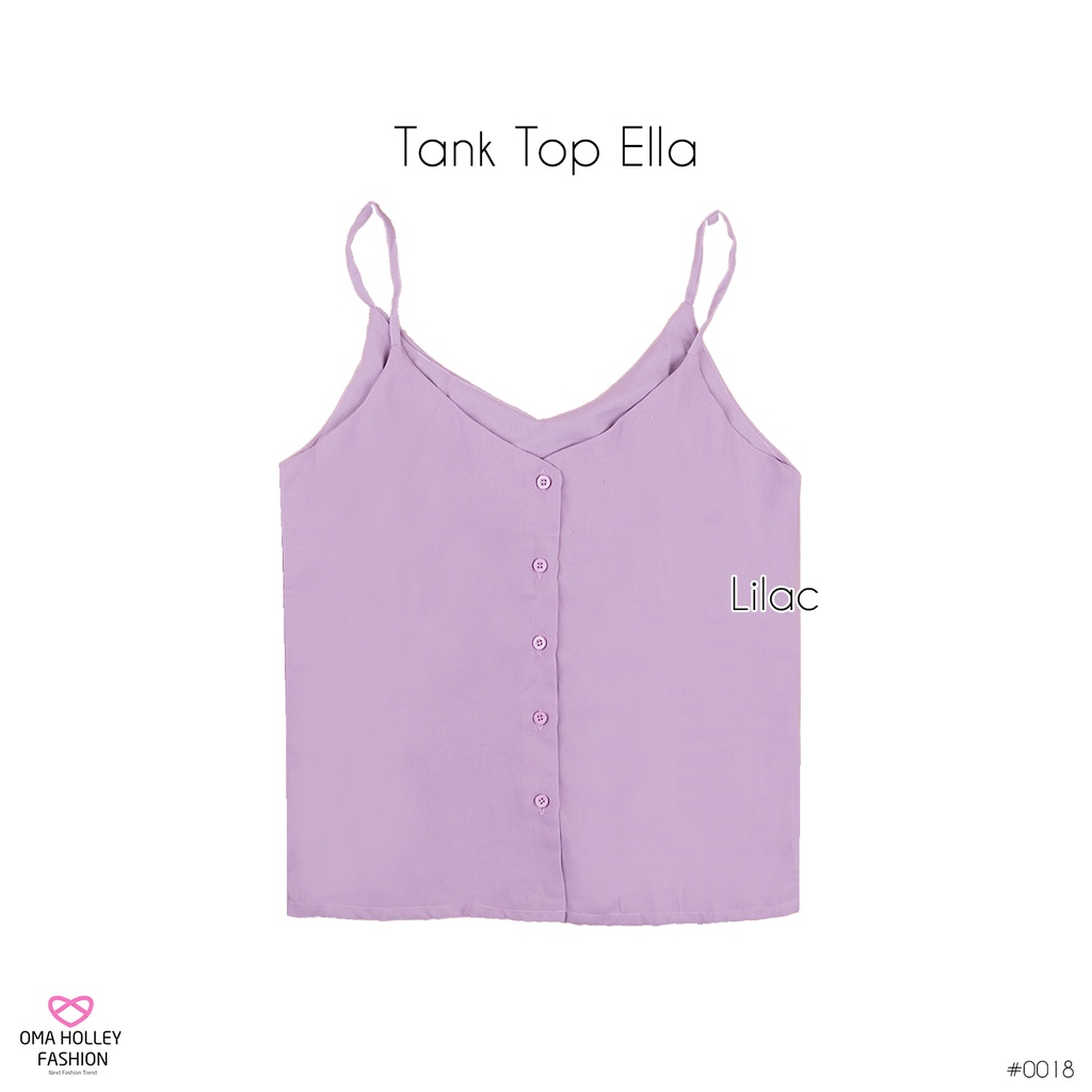 (COD) OH Fashion Basic Tank top Ella kancing premium quality korea #0018-Lilac
