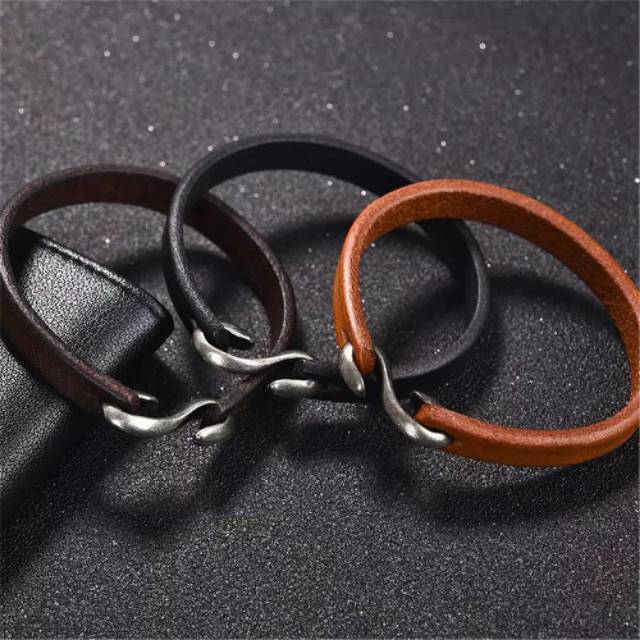 Gelang kulit asli keren simple