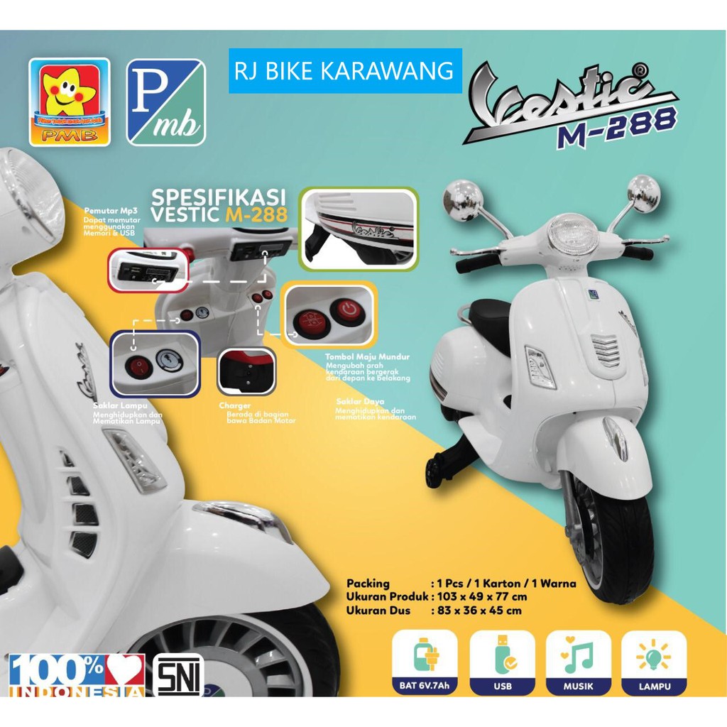 Motor Aki Anak PMB 288 Vestic Vintage Scooter