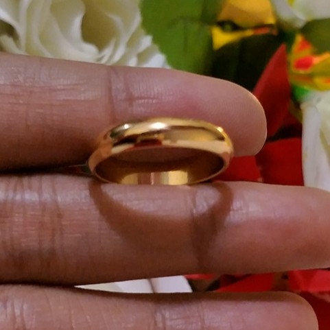 cincin polos elegan dewasa  - Perhiasan lapis emas 22k