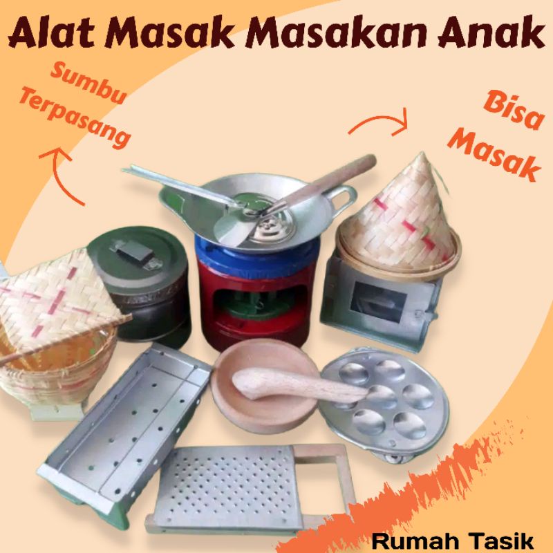 Kitchen Set Mainan Masak Masakan Tradisional Paket Kumplit Silver / Set Kompor Mini Mainan Anak