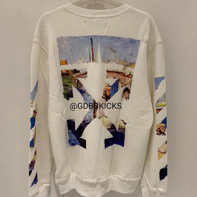Siapkirim_Produk Offwhite Crewneck Colored Diag White Ss19 Bnip
