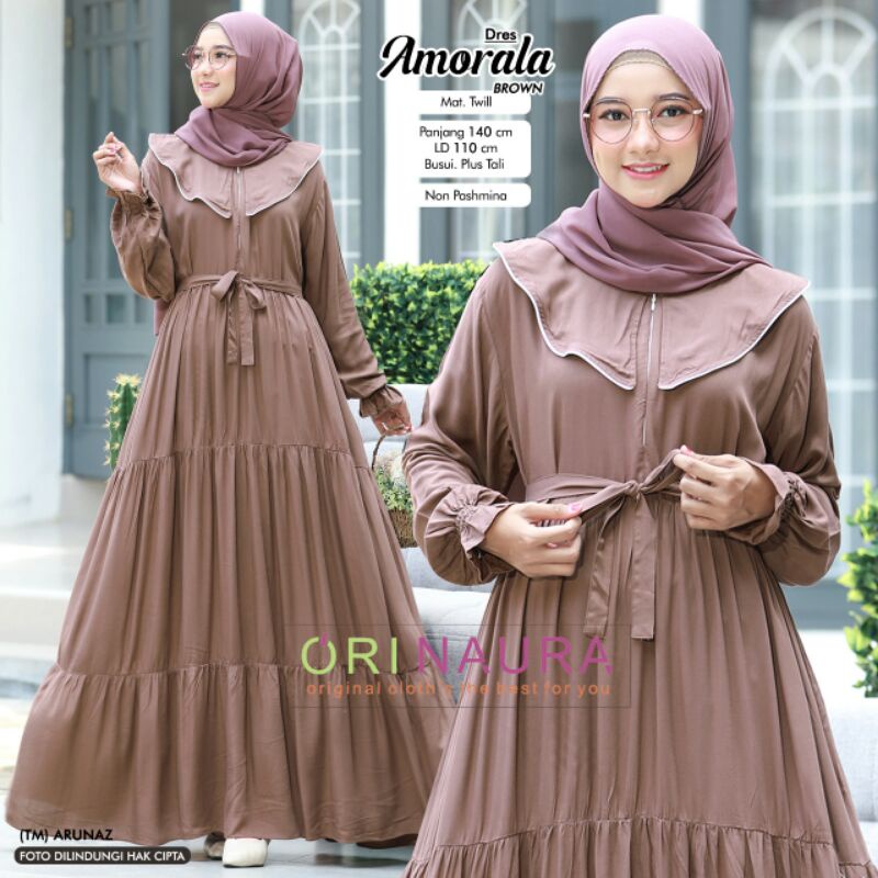 CORENA,AMORALA,AMRILA Midi Dress Wanita Muslim Ori by Naura