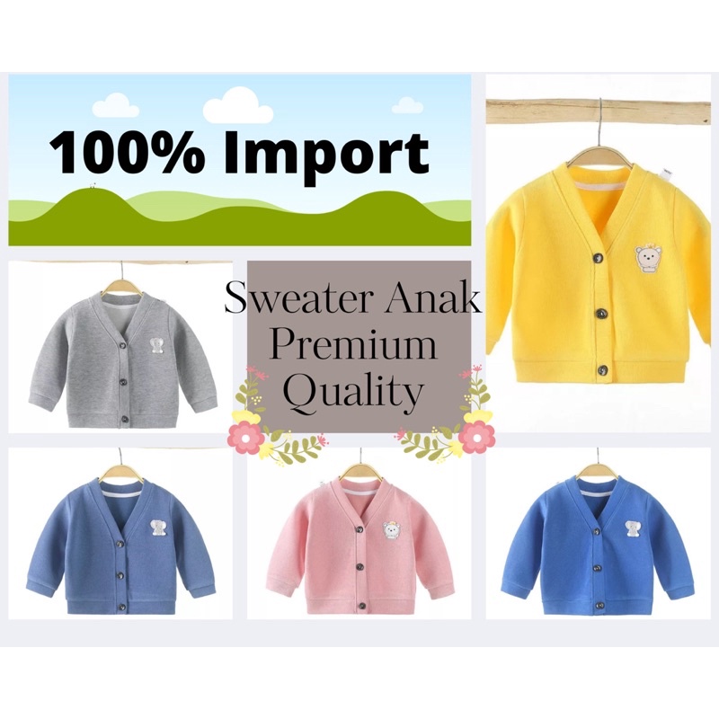 Jaket Anak Bahan Sweater Rajut Premium Quality Cardigan Anak Lucu Jaket Anak Korea Look Cardigan Anak Murah Jaket Cardigan Anak Bahan Katun Rajut