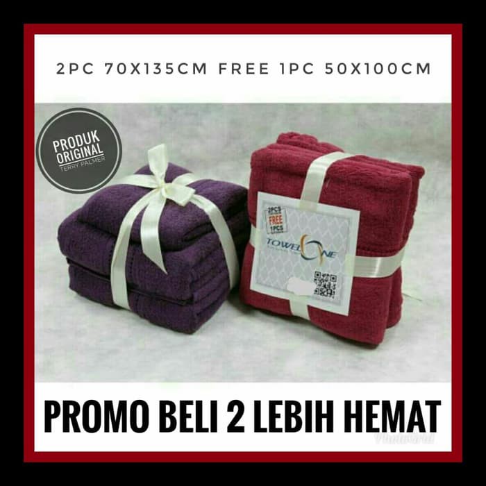 PROMO Handuk Towel One Set Pink Vs Ungu 2 Set Lebih Hemat